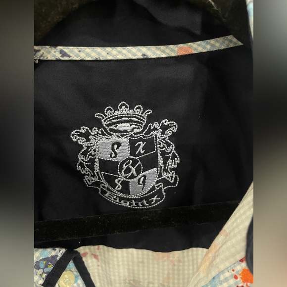 Eight X Long Sleeve Button Down Men Splatter Paint Size Large Plaid - Picture 2 of 4